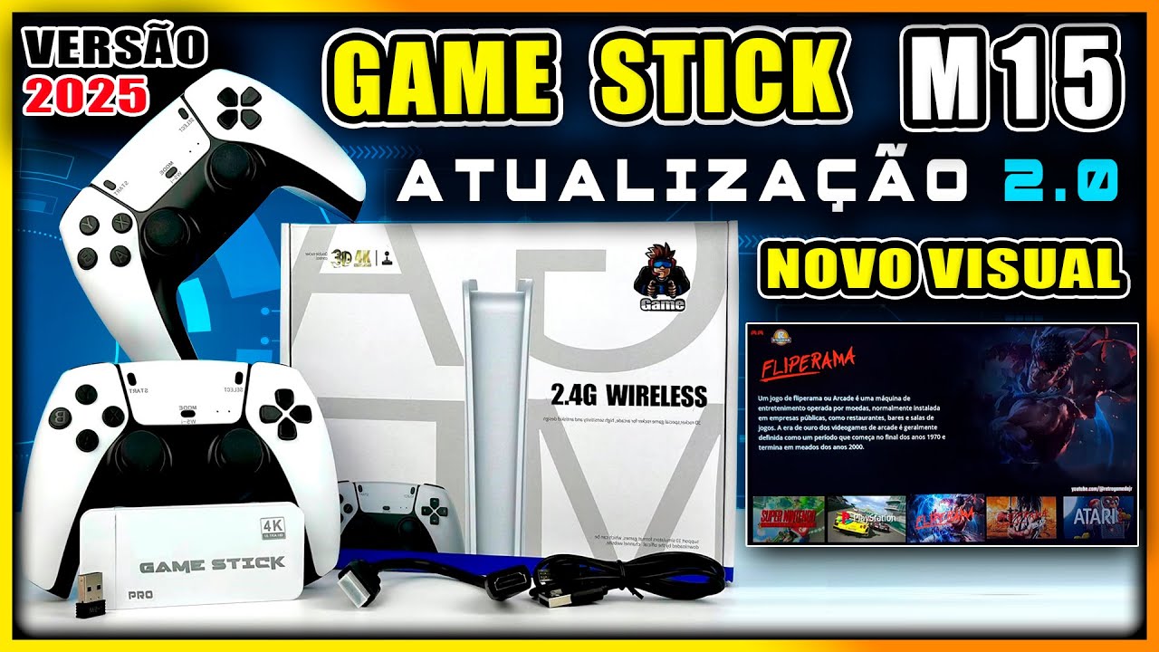 🚀 Nova Atualização para Game Stick M15 - Versão 2.0 🎮 MUITAS NOVIDADES 🎮