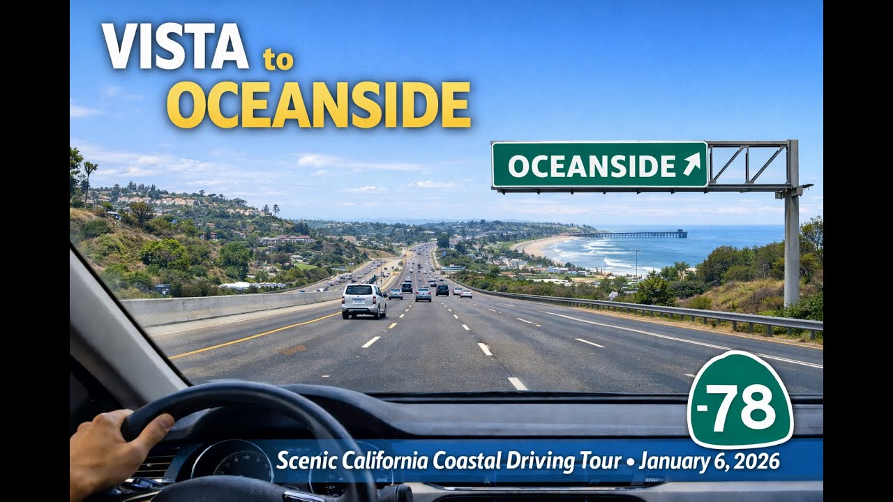 Vista to Oceanside, CA | POV Drive | Relaxing West Coast Funk & Blues | January 6, 2026