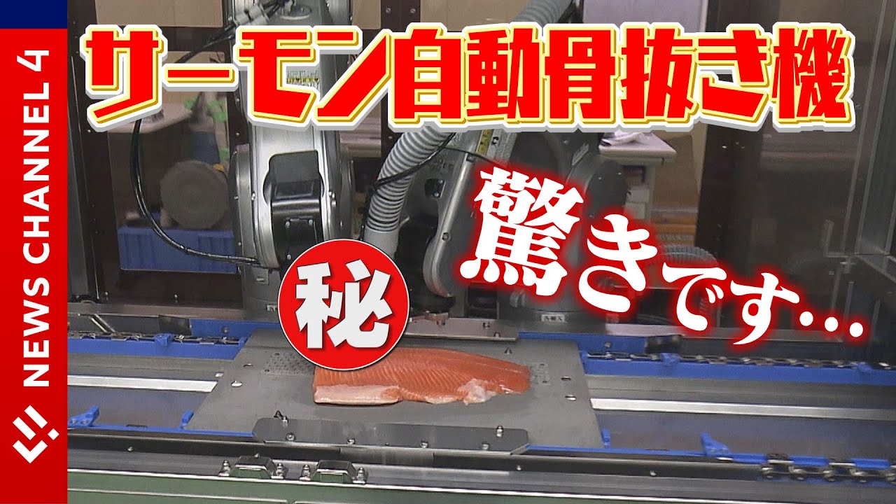 【驚き】ＡＩ搭載！自動骨抜きマシン「人間の頭脳と腕の代わりに」＜NEWS CH.4＞