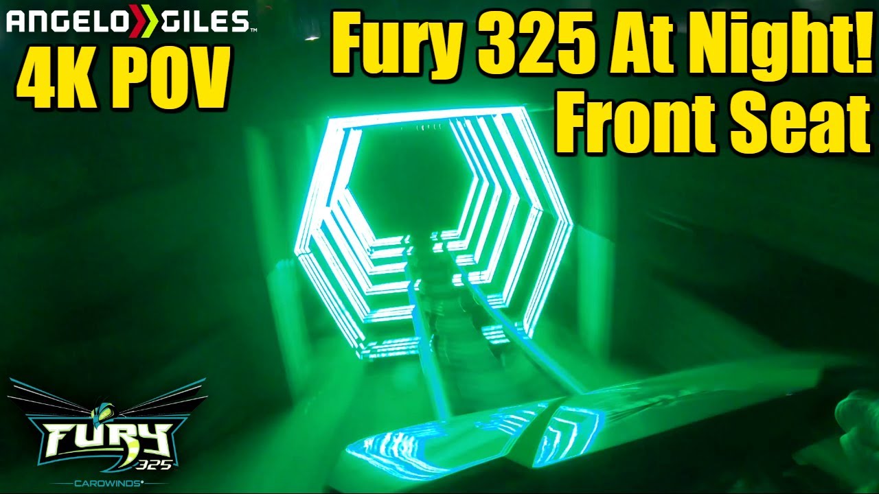 Fury 325 In 4K At Night | Front Seat | Left Side | POV | Carowinds