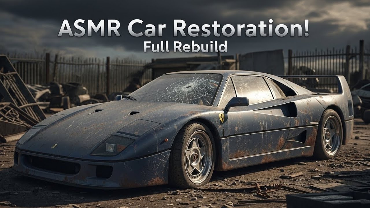 ASMR Car Restoration! Full Restoration of Midnight Blue Ferrari F40 1992 from Abandoned Condition