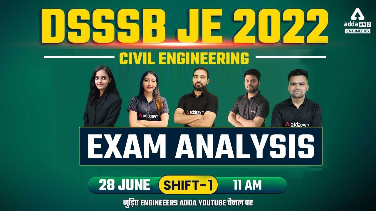 DSSSB JE Civil Paper Analysis 2022 | DSSSB JE Exam Analysis | DSSSB JE Answer Key & Cut Off Analysis
