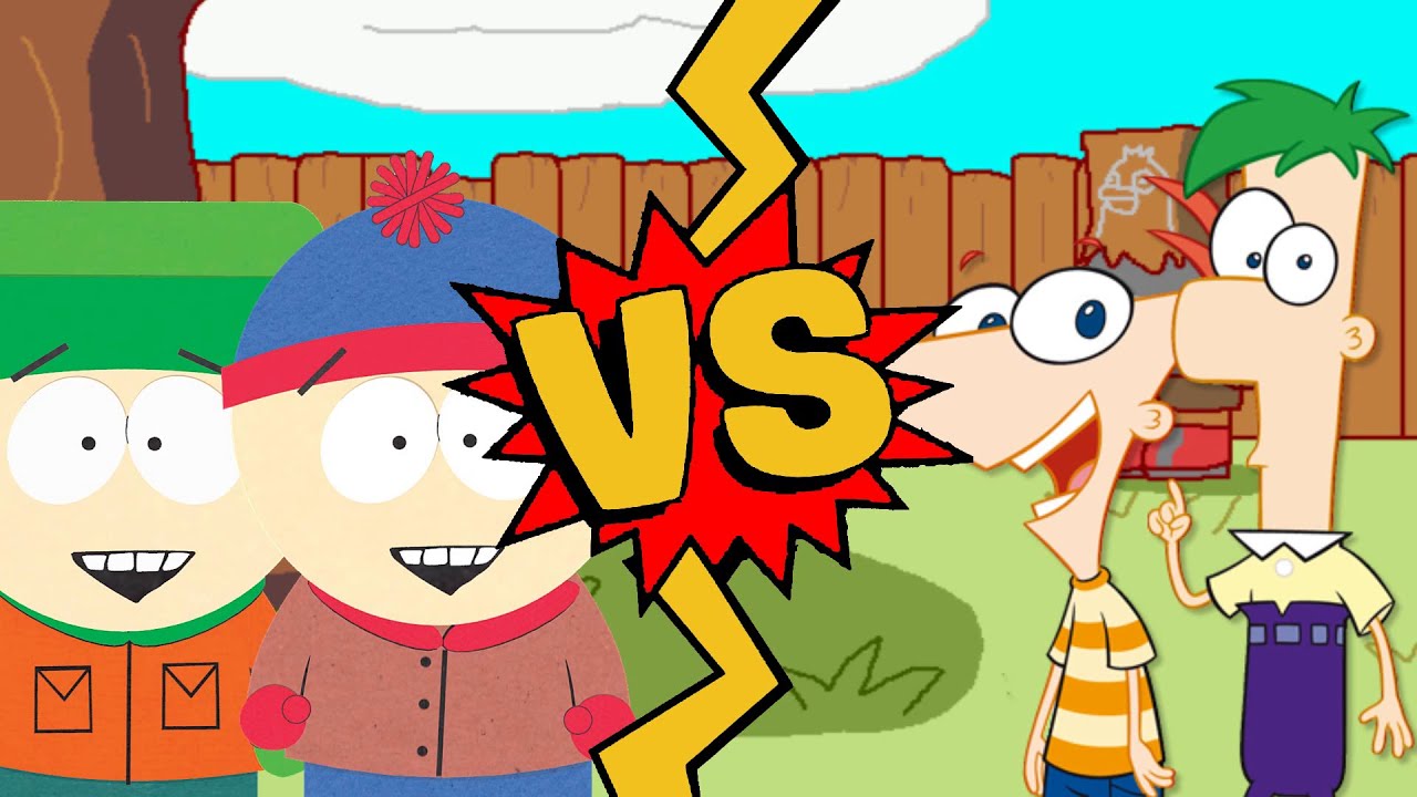 M.U.G.E.N. Battles | Stan Marsh/Kyle Broflovski vs Phineas/Ferb | South Park vs Phineas and Ferb