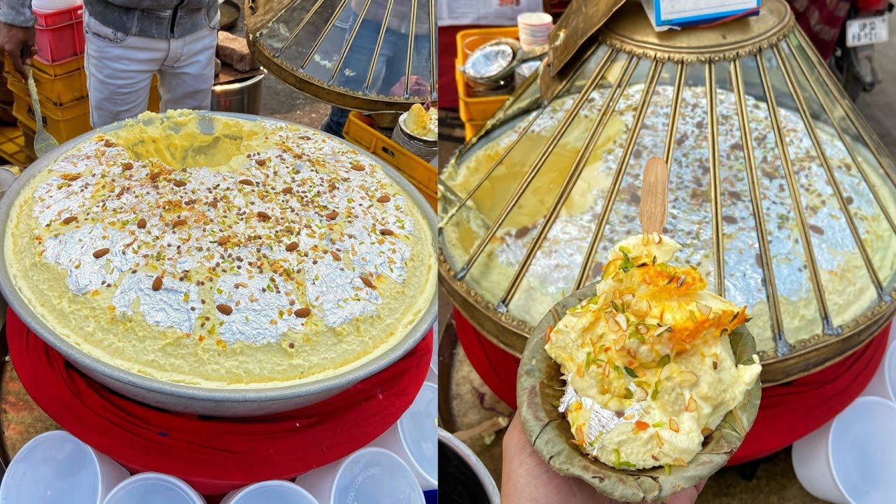 Lucknow Famous Winter Dessert Malai Makhan🤩🤩 भैया तो भावुक ही हो गए🙈🙈 Indian Street Food
