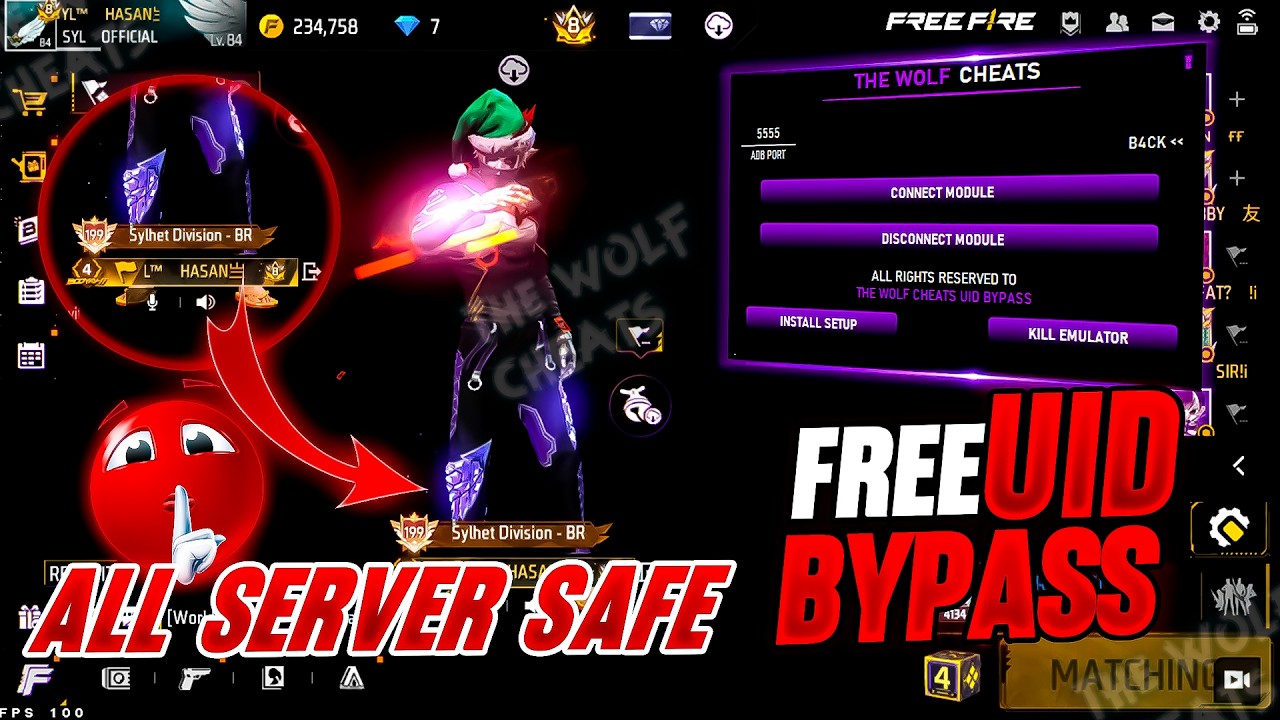 NEW FREE FIRE UID EMULATOR BYPASS OB52 🎯 | FREE UID BYPASS FF PC Panel Gameplay & Matchmaking Fix
