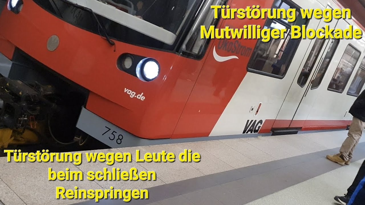DT3 wagen [758] Türstörung am U-Bahnhof Maxfeld