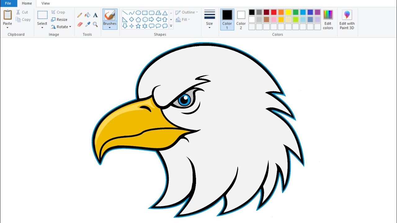 How to draw Eagle in Computer Using Ms Paint | Eagle Logo making in computer.