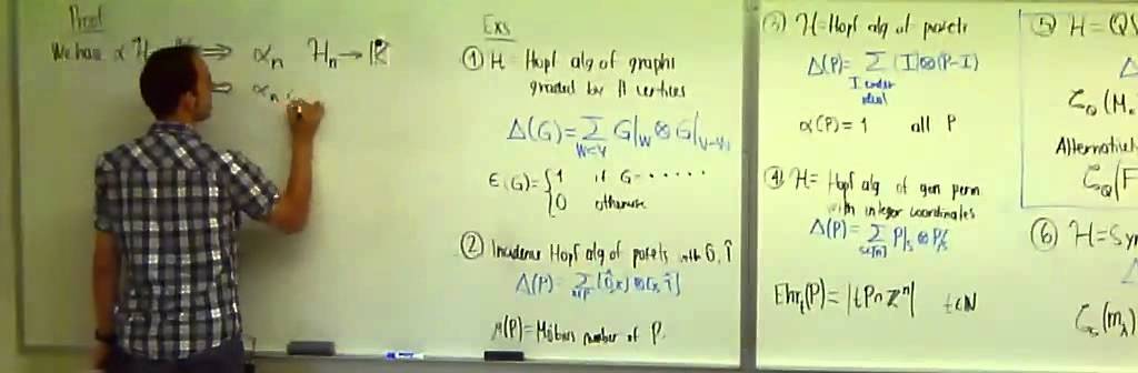 Lecture 29 . Hopf Algebras and Combinatorics (Federico Ardila)