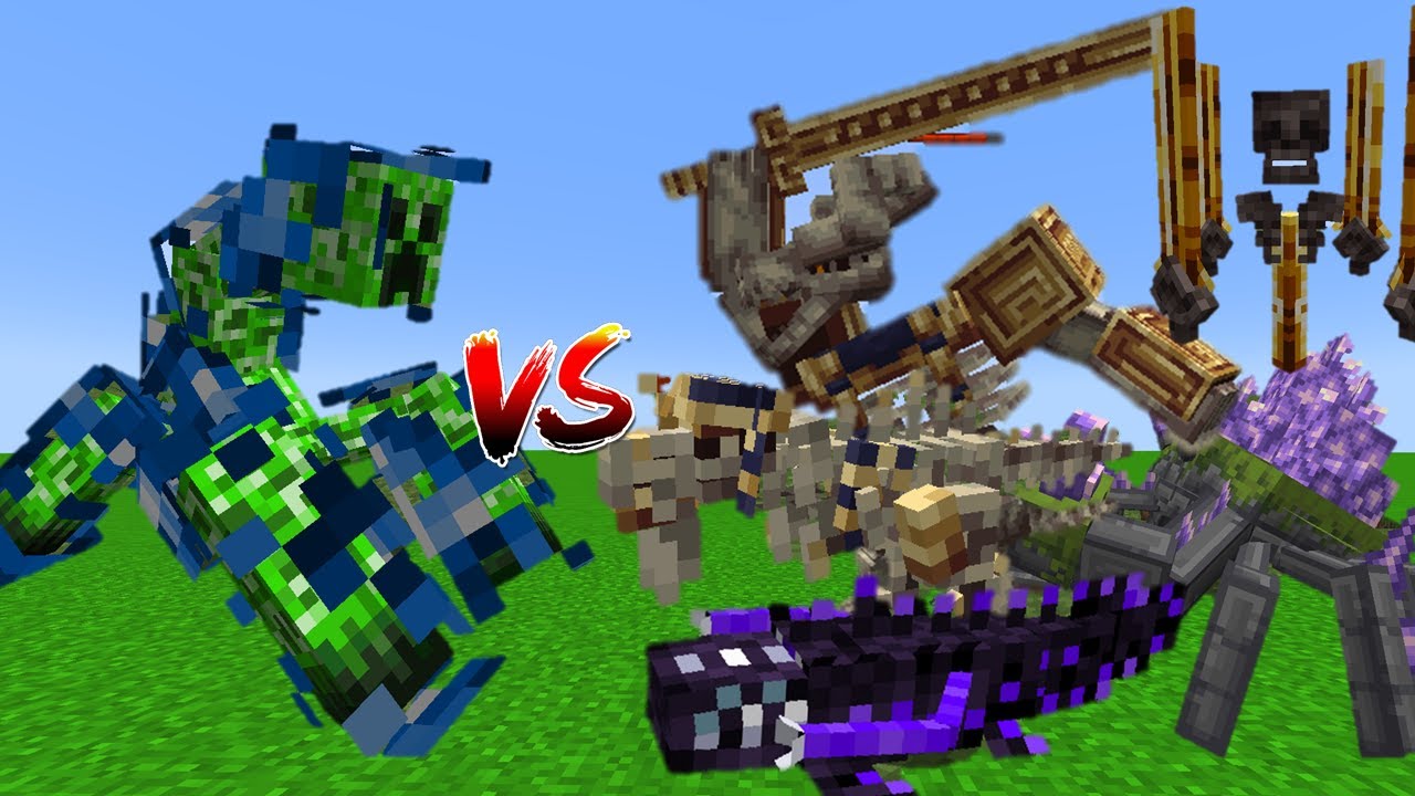 Charged Mutant Creeper Vs L_Ender's Cataclysm Miniboss - Minecraft Mob Battle