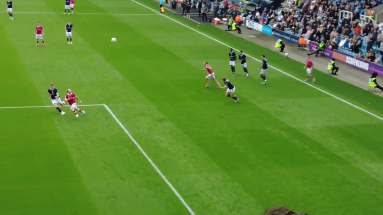 Lewis Obrien scores for Wrexham AFC v Millwall away, with an amazing assist from James McClean.