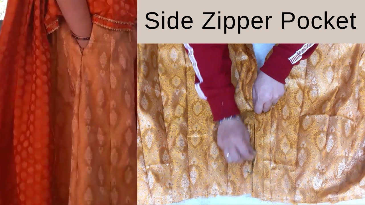 How to Sew and Attach Zipper Pocket in Lehenga, Kurti and Skirt | STITCHHOME
