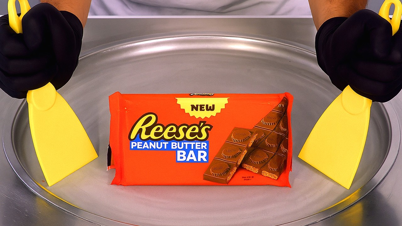 Reeses Peanut Butter Chocolate Ice Cream Rolls | ASMR