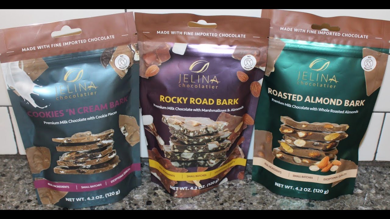Jelina Chocolatier: Cookies ‘N Cream Bark, Rocky Road Bark & Roasted Almond Bark Review