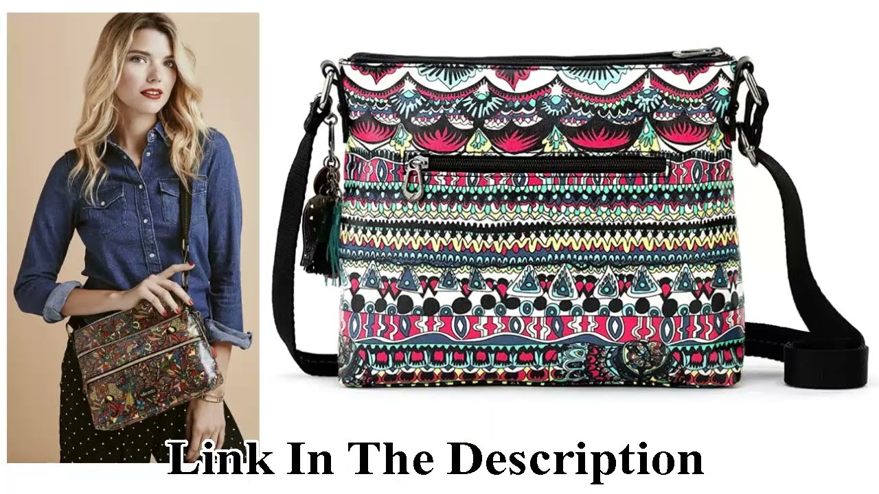 Sakroots Artist Circle Crossbody Bag in Coated Canvas, Multifunctional Purse with Adjustable Strap