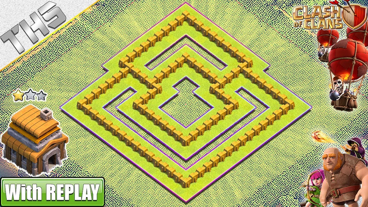 NEW BEST TH5 Hybrid Base 2019 with REPLAYS | TH5 base with COPY LINK- Clash of Clans