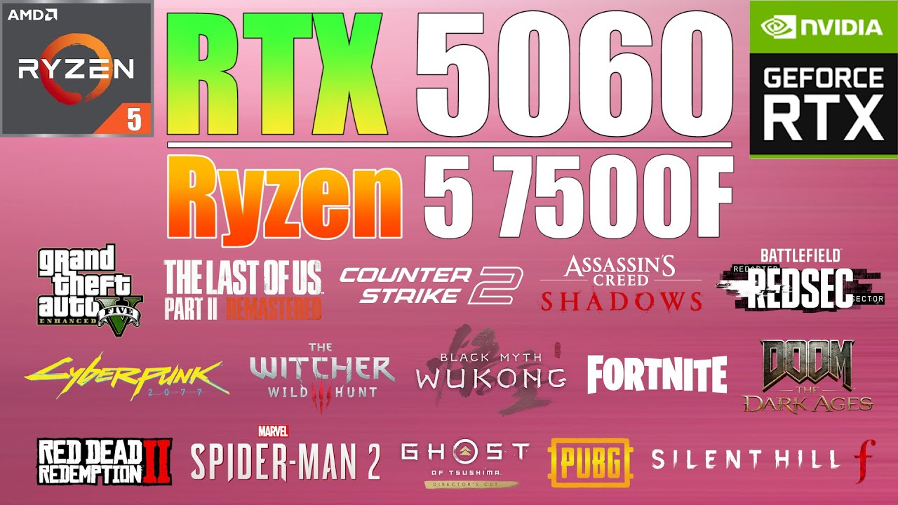Ryzen 5 7500F + RTX 5060 : Smart Budget PC Build? 15 Games Tested