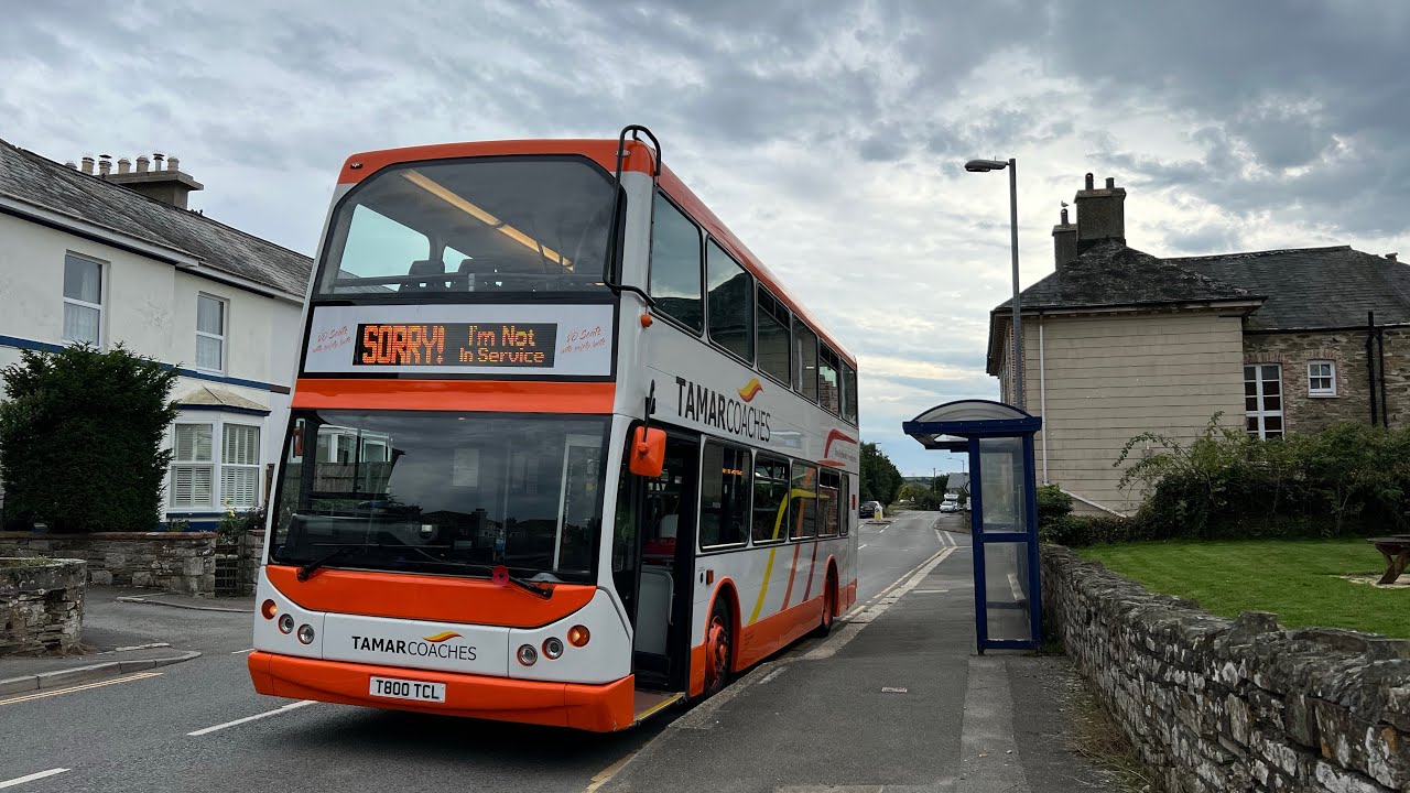 Tamar Coaches DAF DB250 East Lancs Lowlander - T800 TCL (YJ57 BBE) on a deadrun from Liskeard