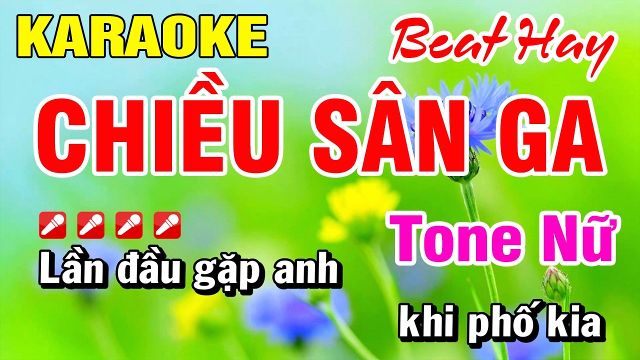 Karaoke Nhạc Sống Tone Nữ Chiều Sân Ga (Beat Mới) Hoài Phong Organ