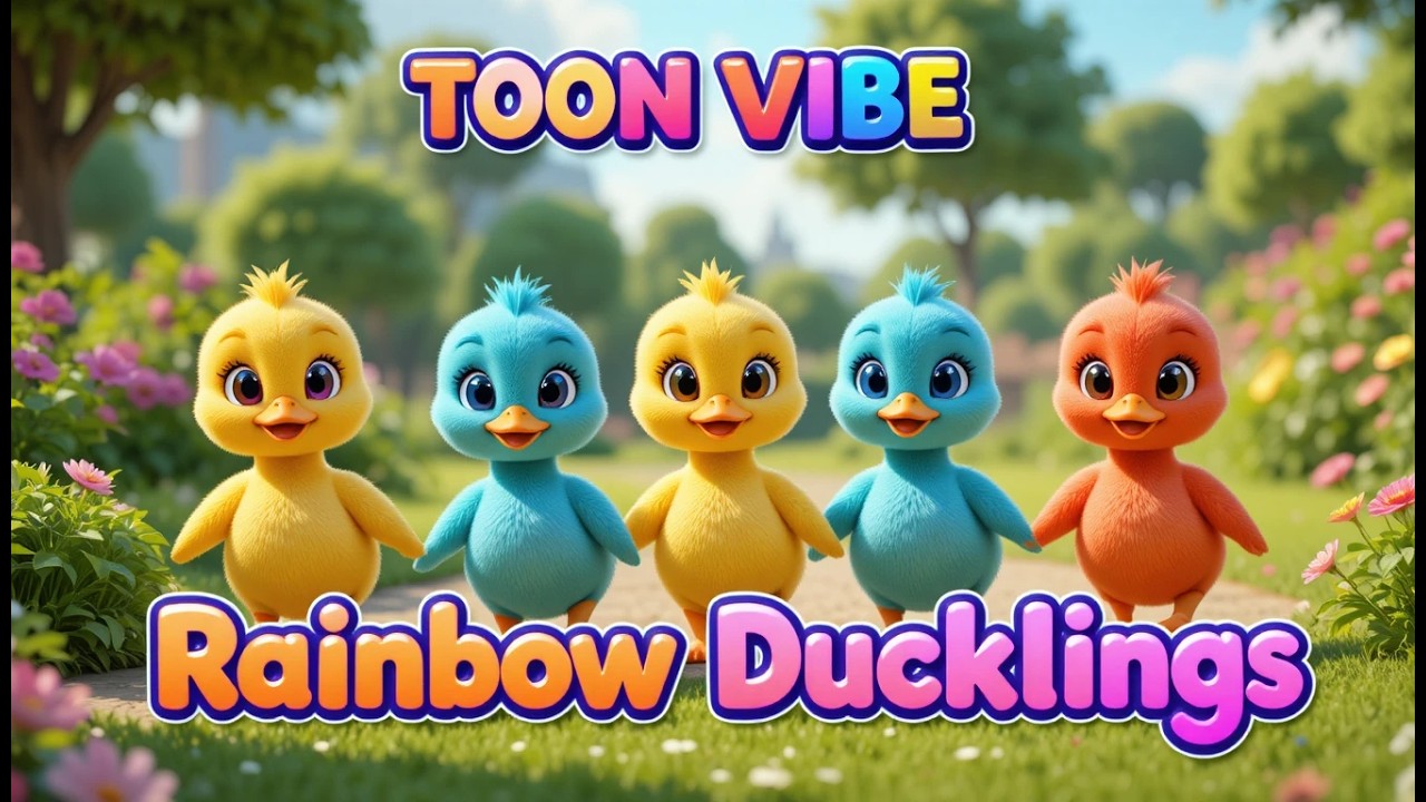 🌈 5 Little Rainbow Ducklings Song | Cute Baby Duck Song for Kids#5LittleRainbowDucklings,