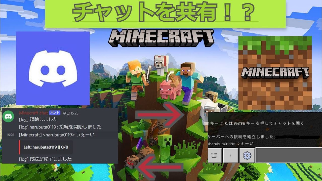 【統合版Minecraft】マイクラのチャットをDiscordと共有する方法！！[discord-mcbe]