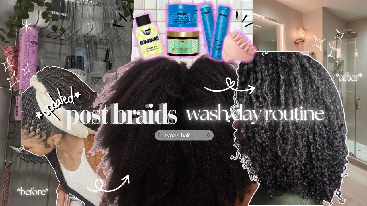 *updated* Post Braids Natural Hair Wash Day Routine | How I Moisturize + Revive My Hair After Braids