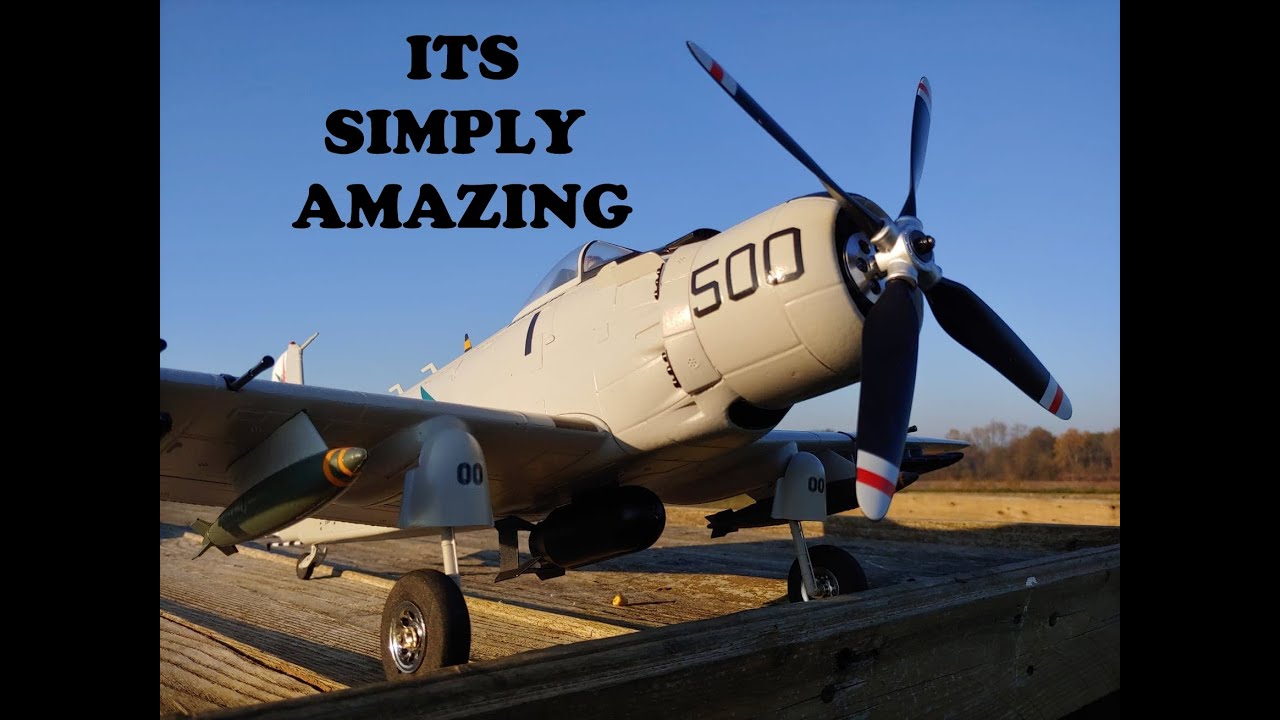 H-King A-1 Skyraider PNF with ORX Flight Stabilizer 800mm Flight review by Pilot Robert