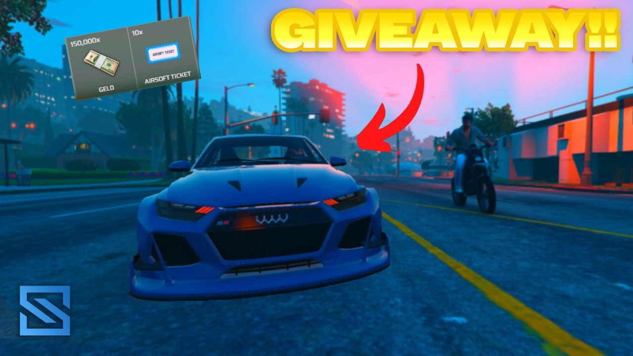 Giveway Stream!🎉 (10x Airsoft, 150K, Audi RS6, Manchez I3) | GTA Rp