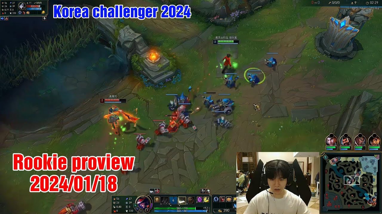 Rookie proview 2024/01/18 twisted fate yasuo azir Korea challenger | TES Rookie第一视角
