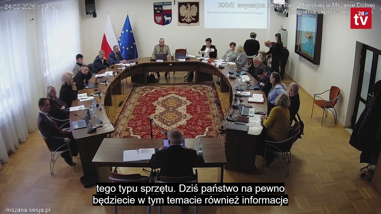 Wacław Żarski, prezes ZGK w Mszanie Dolnej. Fragment sesji Miejskiej w Mszanie Dolnej
