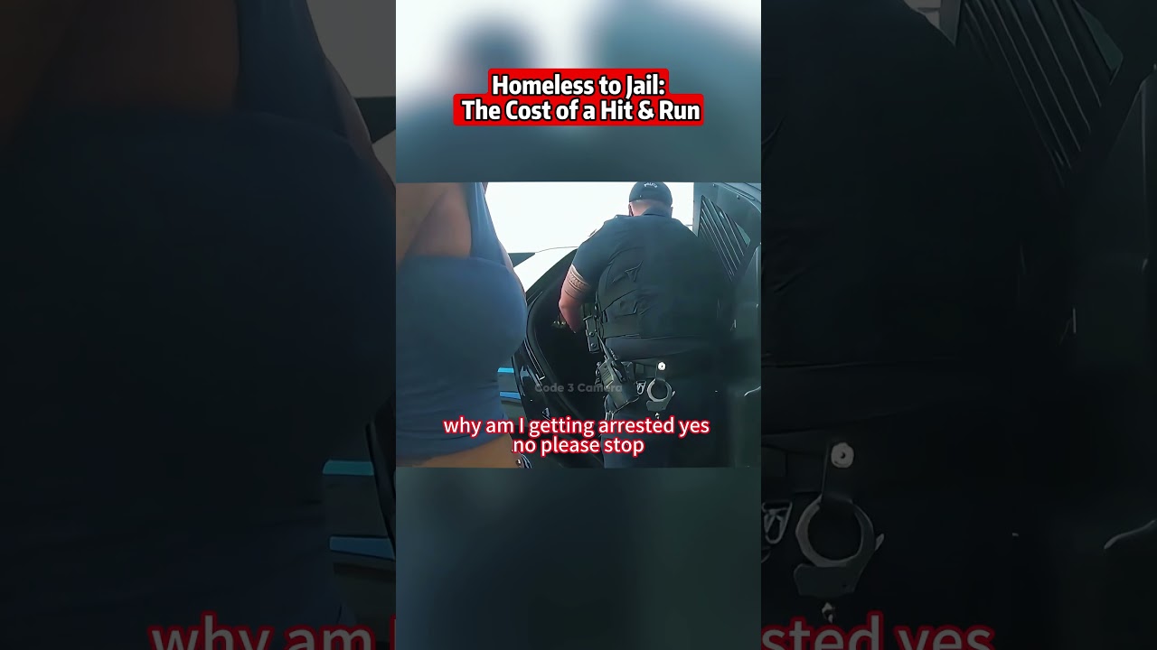 Homeless to Jail: The Cost of a Hit & Run.   #bodycam  #cops   #shorts