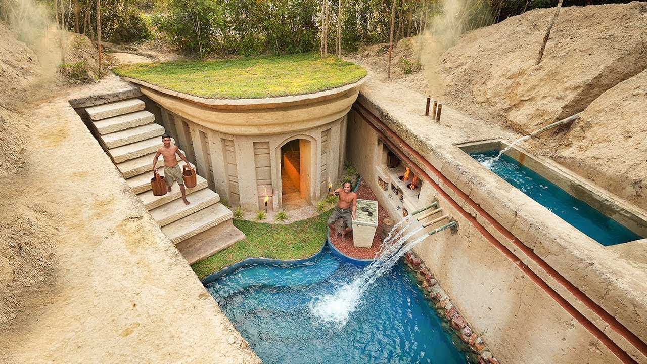 CONSTRU&Ccedil;&Otilde;ES PRIMITIVAS - OLHA ESSE RESULTADO INCRIVEL - A MELHOR CONSTRU&Ccedil;&Atilde;O PRIMITIVA COM PISCINA