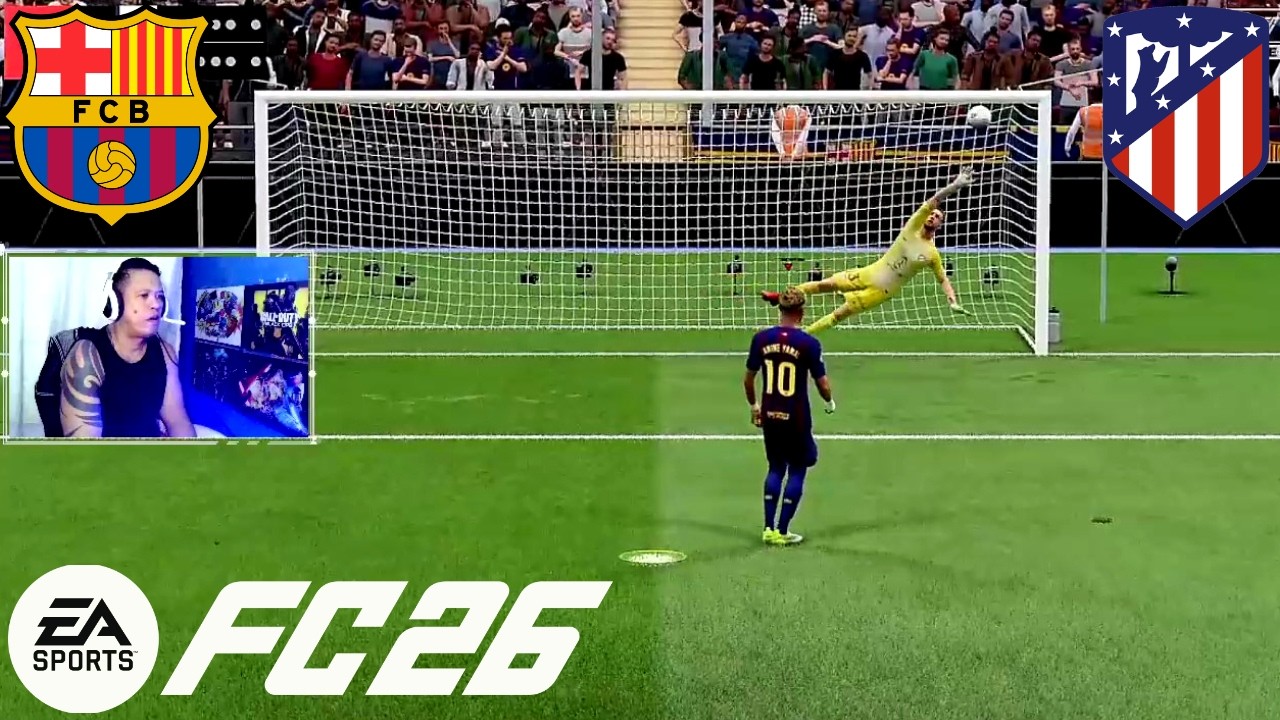 BARCELONA X ATLETICO MADRID Penalty COPA DO REI 2026 SIMULAÇÃO FUTEBOL EA FC 26