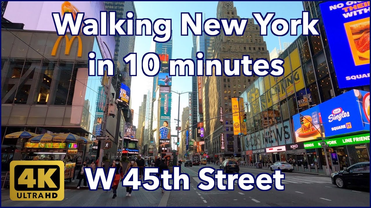 【4K】Walking New York #106 | West 45th Street | From 6th Ave to 10th Ave | Midtown Manhattan