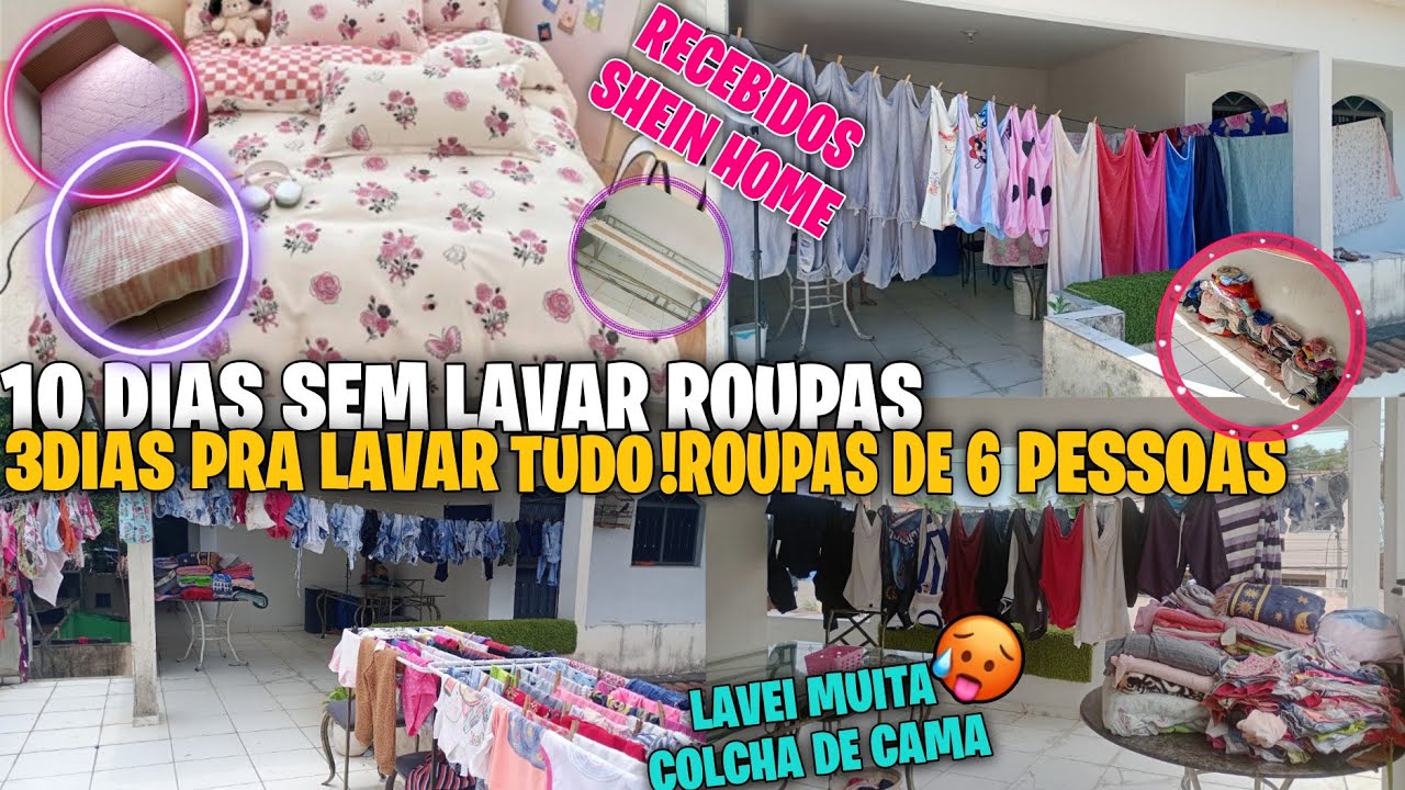 10 DIAS SEM LAVAR ROUPA🥵ACUMULOU MUITA ROUPA SUJA/LAVANDO ROUPA DE 6 PESSOAS/RECEBIDOS SHEIN HOME❤️💓