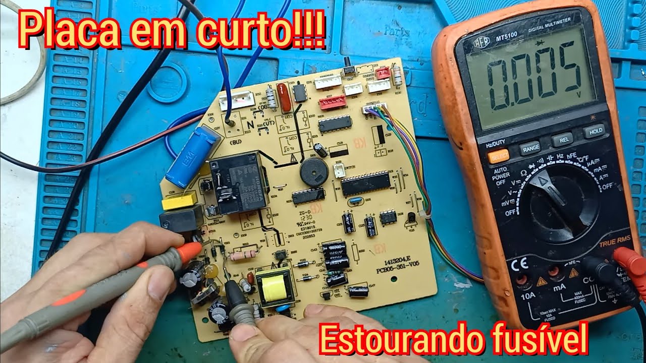 placa ar condicionado Consul  PCB05 não liga nada, estourou e parou de funcionar, dica de reparo