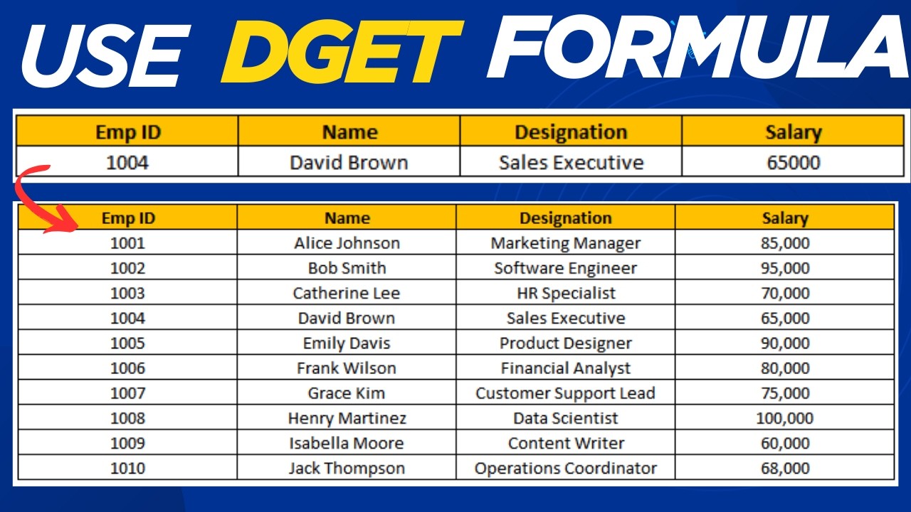 Power of DGET Formula in Excel | Extract Specific Data with Criteria