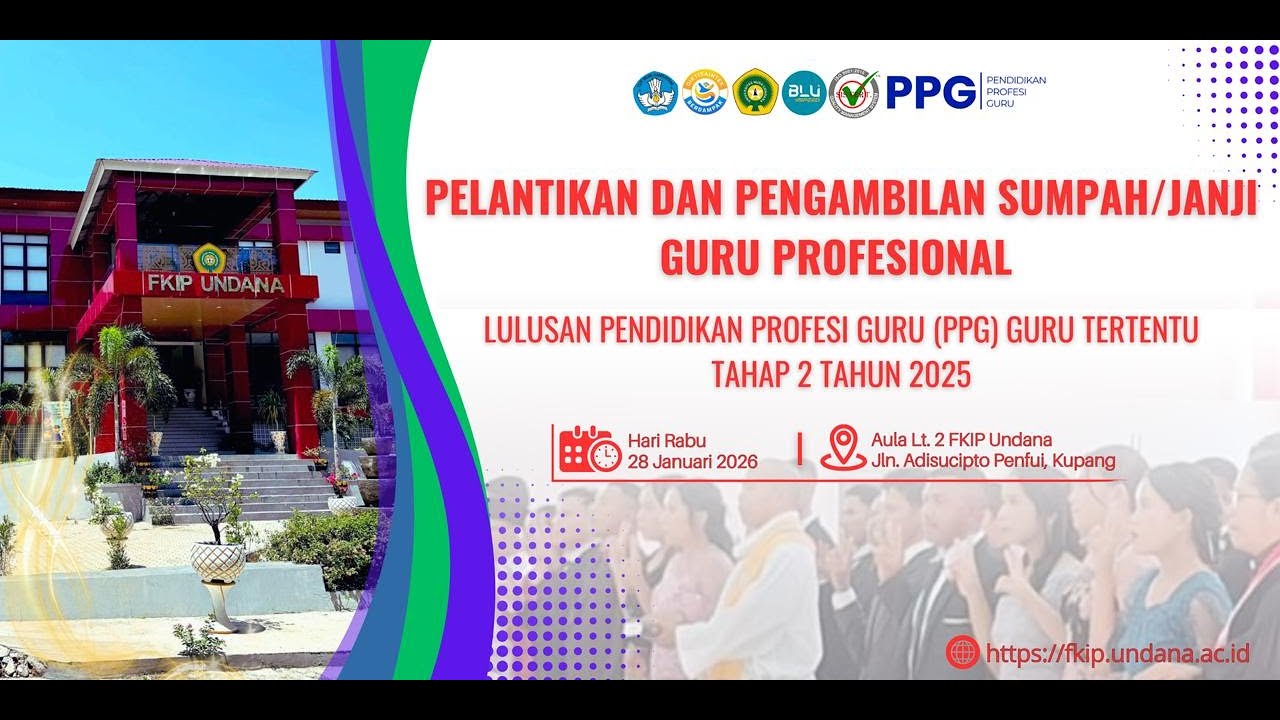 Pelantikan dan Pengambilan Sumpah/Janji Guru Profesioanl Lulusan PPG Guru Tertentu 28 Januari 2026