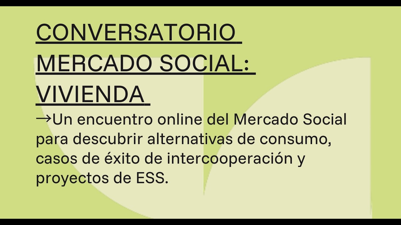 Conversatorio Mercado Social de Canarias: Vivienda