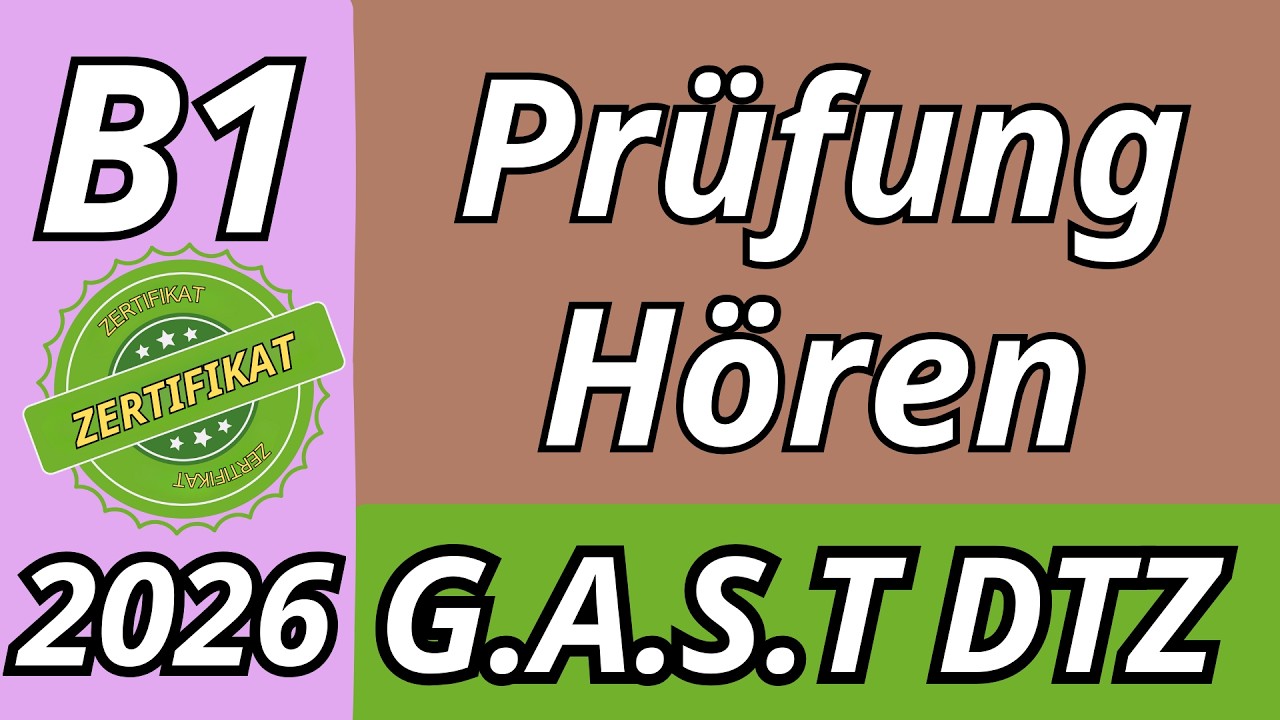 Hören B1 | Übung mit Lösungen | Prüfung DTZ 2026 Test 16 |  Teil 1-4 | Deutsch Test fur Zuwanderer