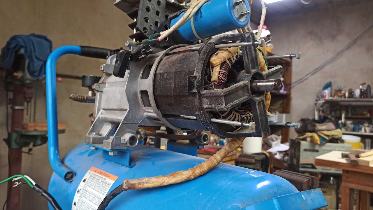 Como reparar compresor de aire para pintar,probar capacitor,identificar bobinas,mantenimiento genera