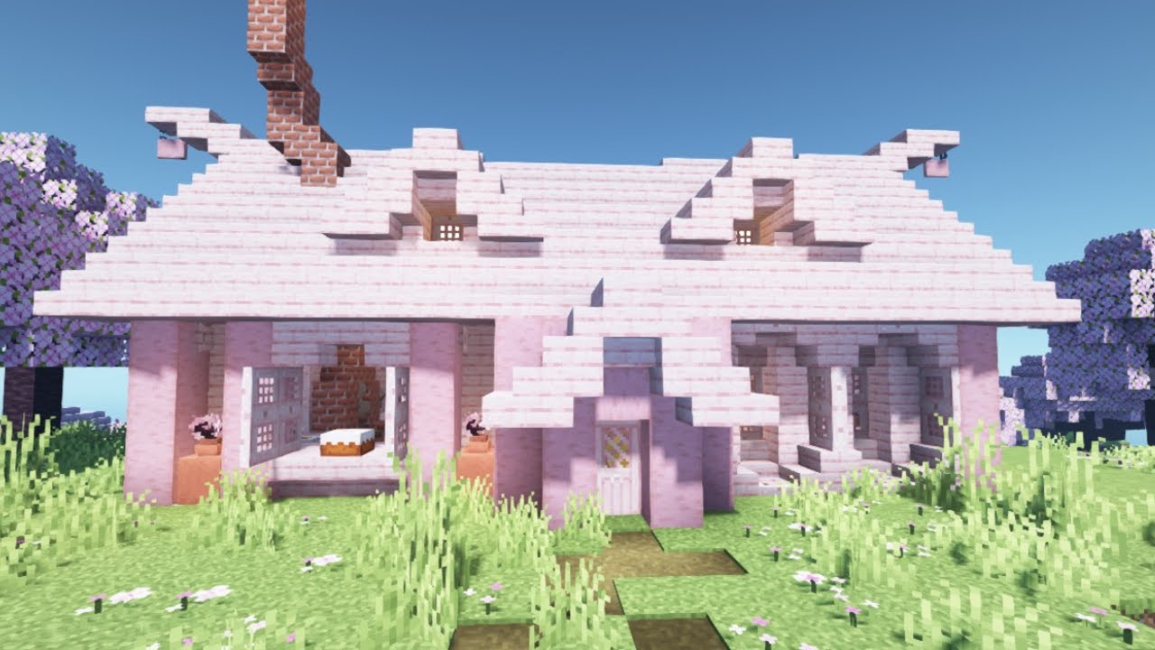 CUTE PINK BAKERY TUTORIAL | MINECRAFT