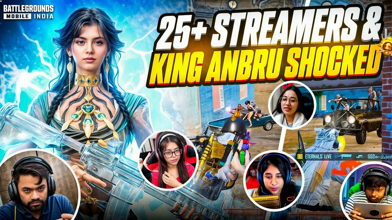 25+ Streamer’s & @KingAnBru ‼️🤯 Shocked By 60  FPS BEAST🔥| Intense 1vs4 Clutches | BGMI 