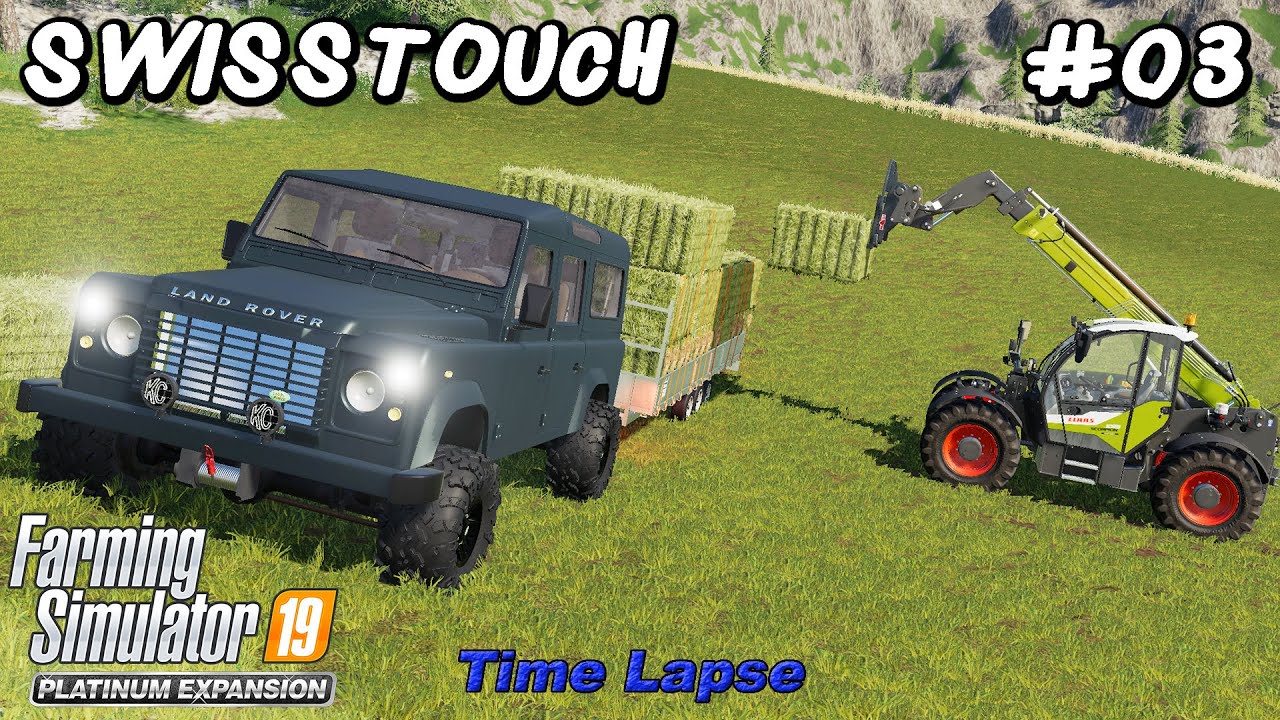 Sowing grass, making and selling hay bales, buying cows | Swisstouch #03 | FS19 TimeLapse | 4K