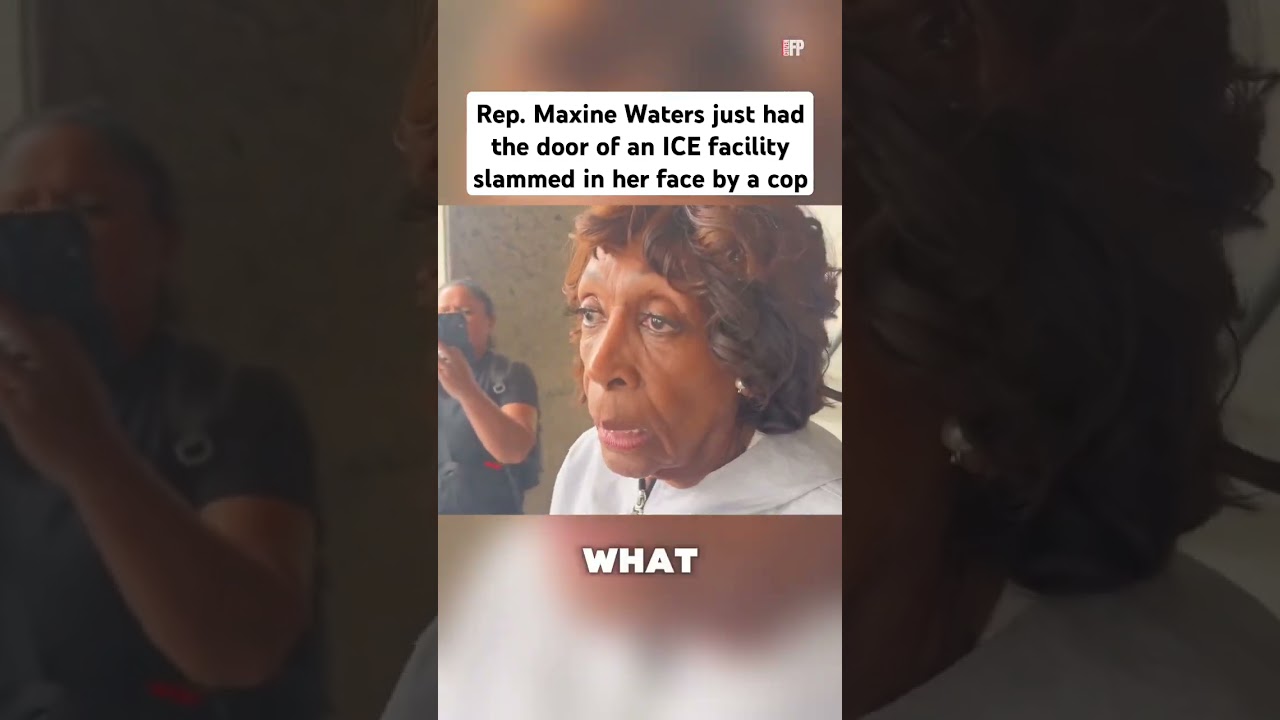 Rep.Maxine Waters just had the door of an ICE facility slammed in her face by a cop