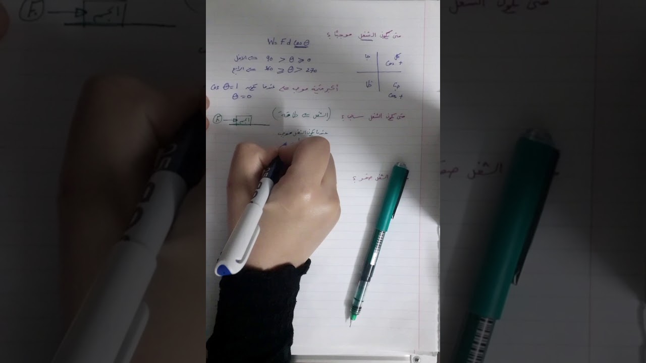 الشغل والطاقة 1 / فيزياء حادي عشر