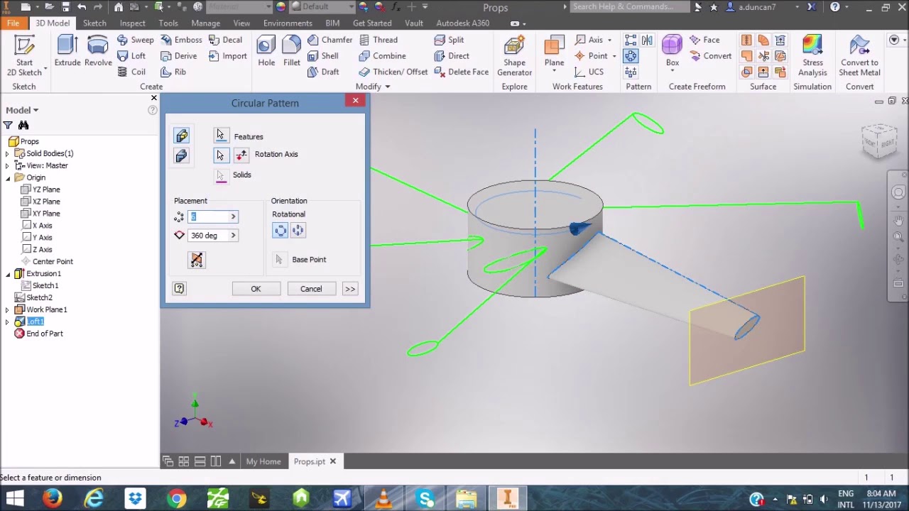 Basic Propeller Modeling/Design in Autodesk Inventor