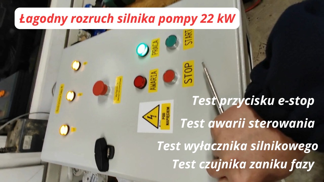 Switchboard for soft starting of a 22 kW motor⚡Pump motor protection test