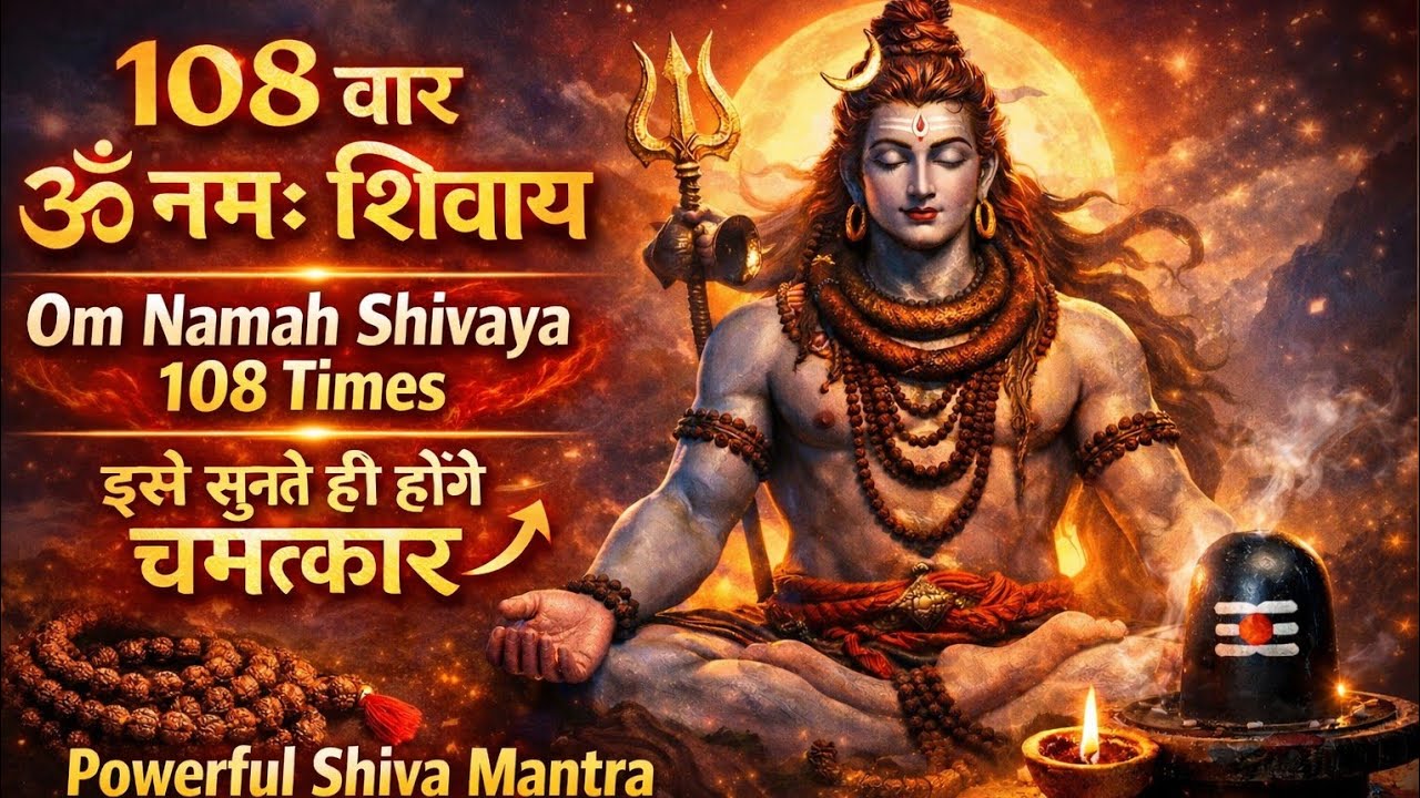 🔱 108 बार ॐ नमः शिवाय मंत्र जाप | Om Namah Shivaya 108 Times | Powerful Shiva Mantra for Peace 