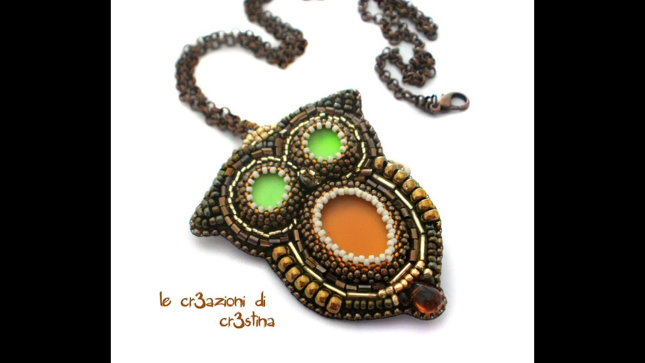 Tutorial gufo embroidery e peyote circolare (2/2) - cucire perline sul feltro