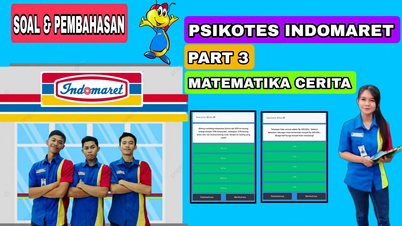 PSIKOTES MATEMATIKA CERITA INDOMARET (SOAL & JAWABAN) 2025 PART 3/7